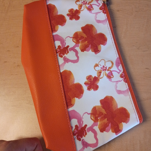 Lancome Orange and Pink Floral Bag - Picture 4 of 4
